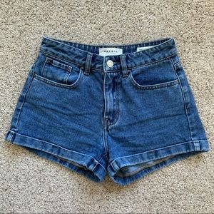 pacsun june blue denim mom shorts